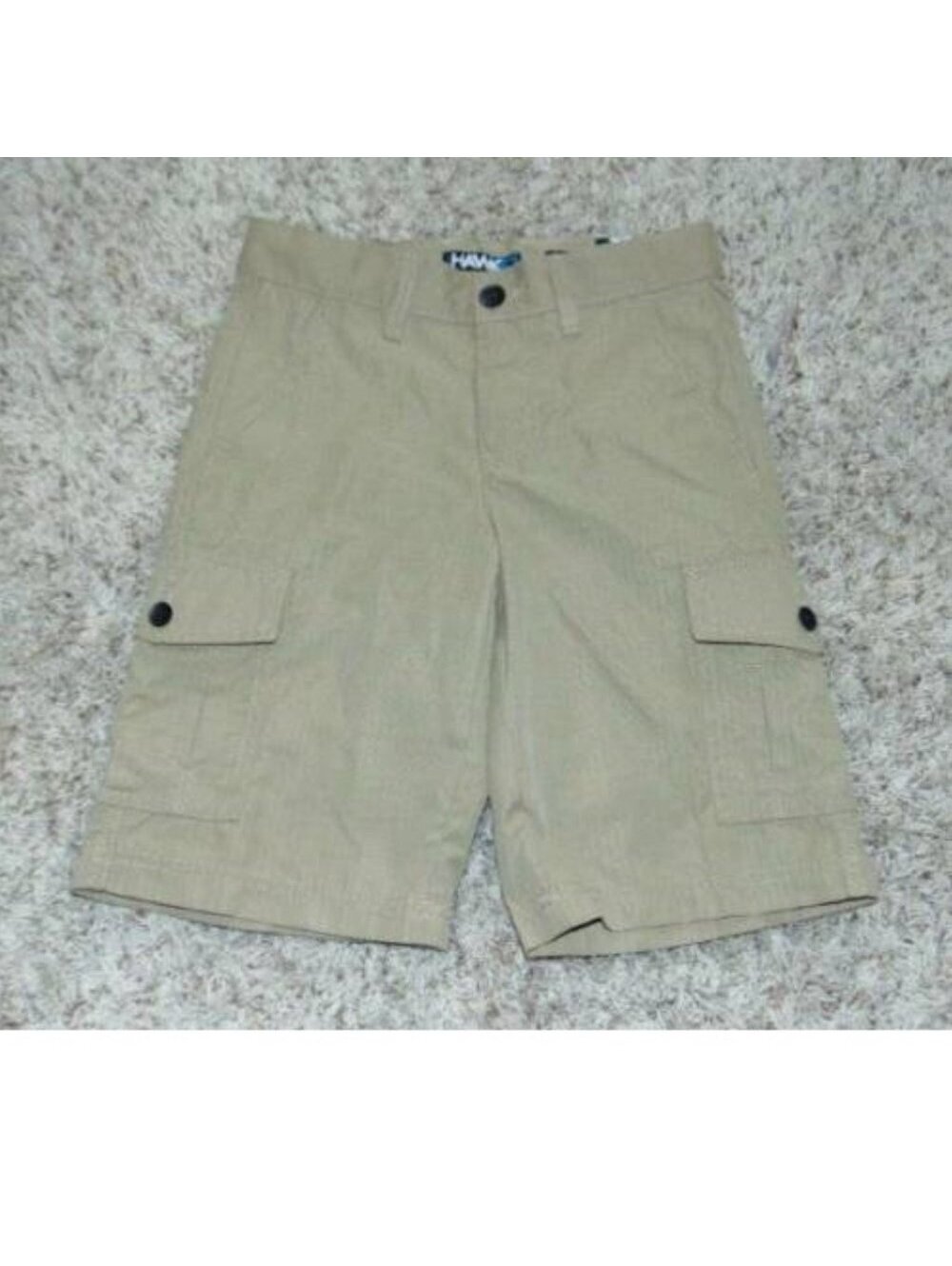 Tony Hawk Shorts 8 Boys Cargo Adjustable Waist Gray Ripstop Flat Loose Fit